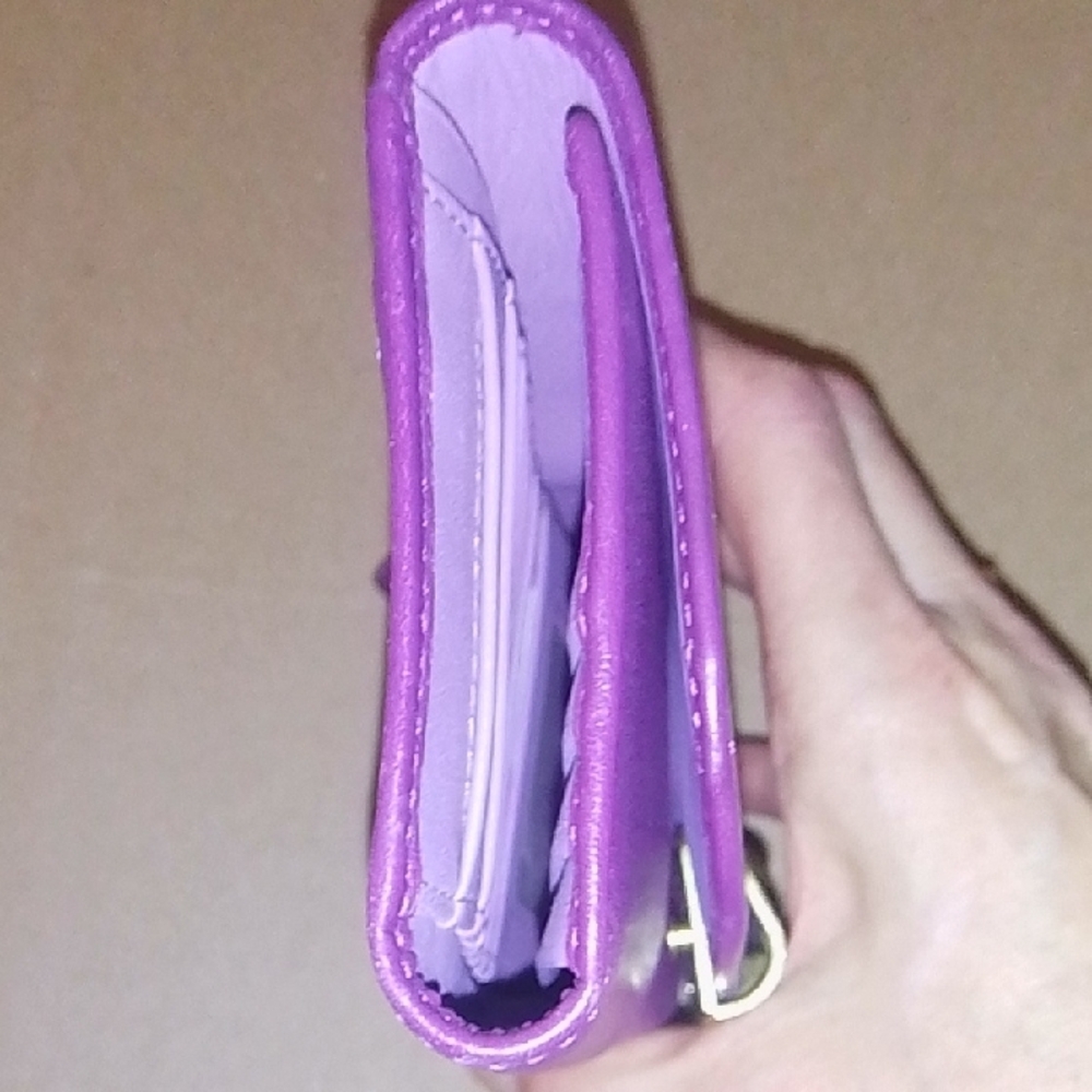 Coach Purple Leather Wallet - Picture 4 of 8